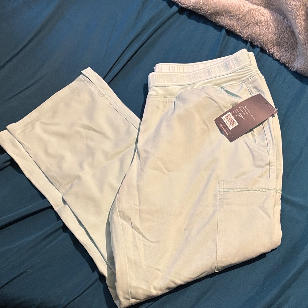 Med Couture Women's Light Blue Straight Leg Pants